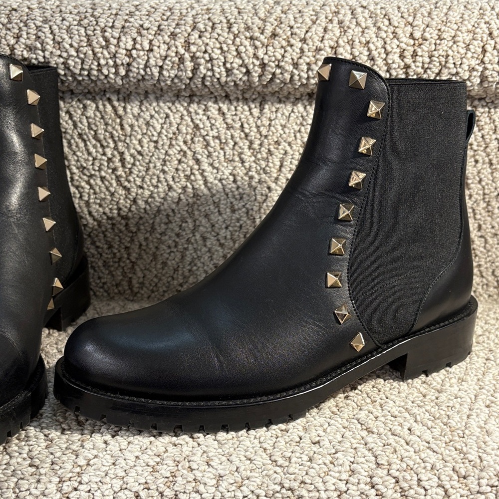 Valentino Garavani Black Studded Ankle Boots sz 5/35